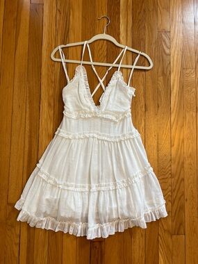 Princess Polly White Ruffled Tiered Mini Dress